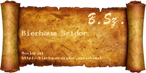 Bierbaum Szidor névjegykártya